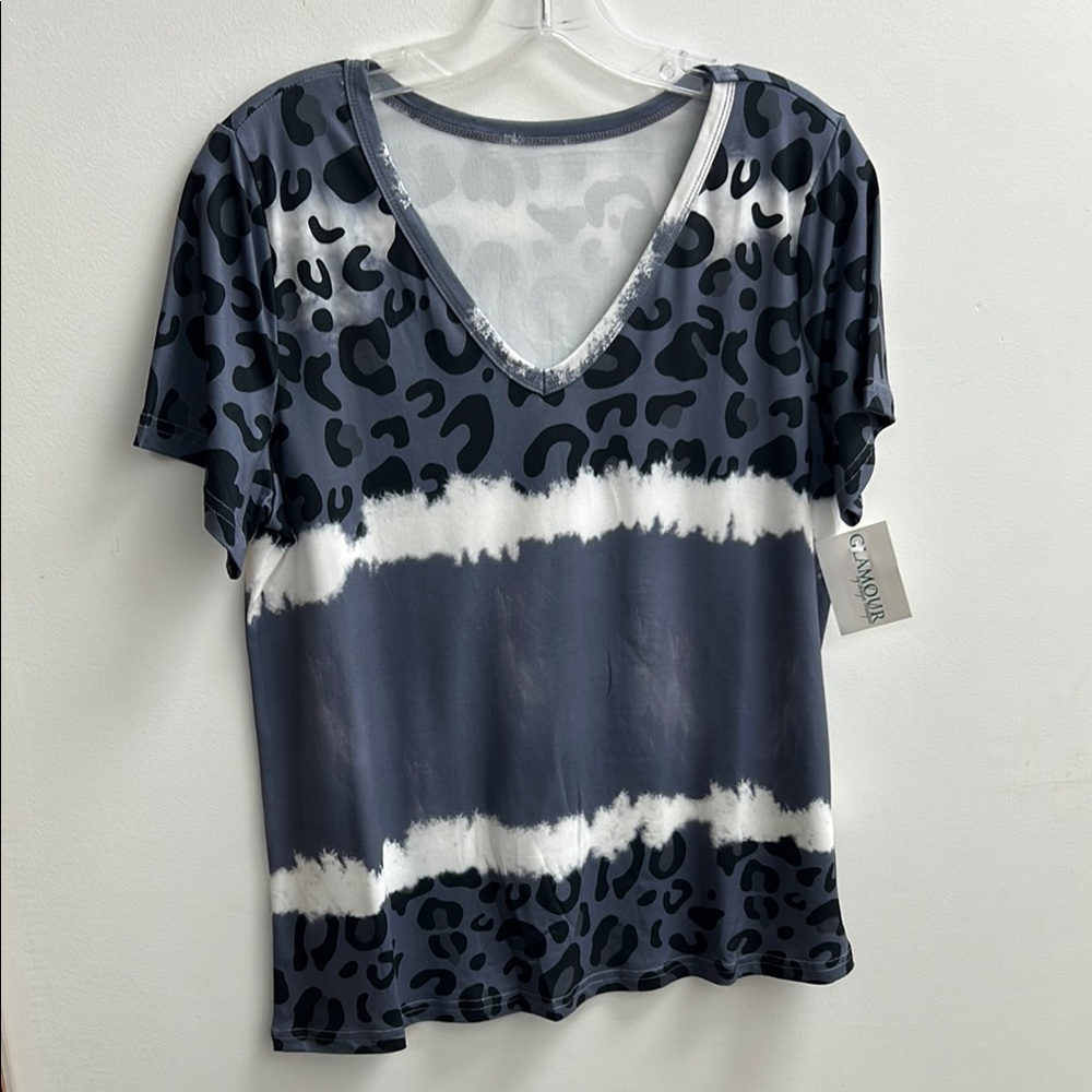 Grey Leopard Print Women's Top